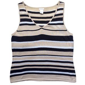 Gloria Vanderbilt Striped Knit Tank Top L